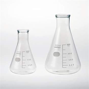 亚速旺 玻璃三角烧瓶(带参考刻度),300ml,最小刻度100ml 玻璃三角烧瓶