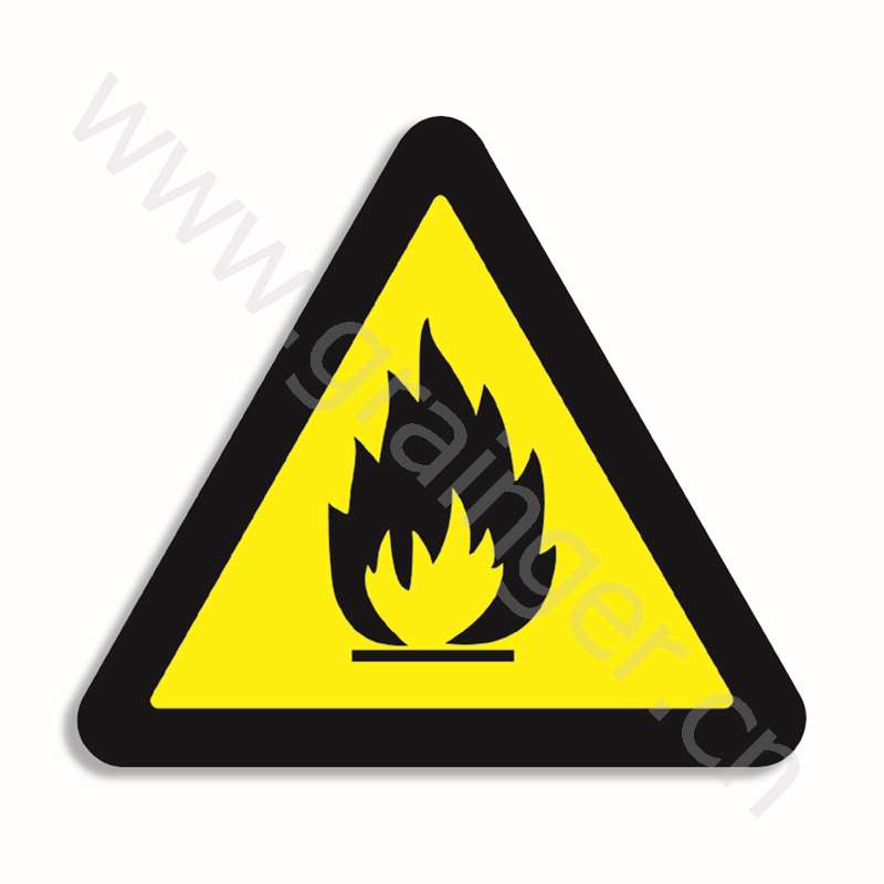 安全警示标签(当心火灾)- 高性能自粘性材料,小号,边长50mm
